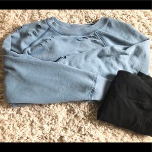 Distressed long sleeved shirt